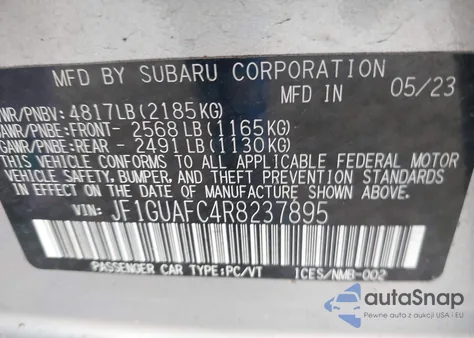 2024 Subaru Impreza Sport 5-Door z USA, uszkodzony, nr VIN JF1GUAFC4R8237895